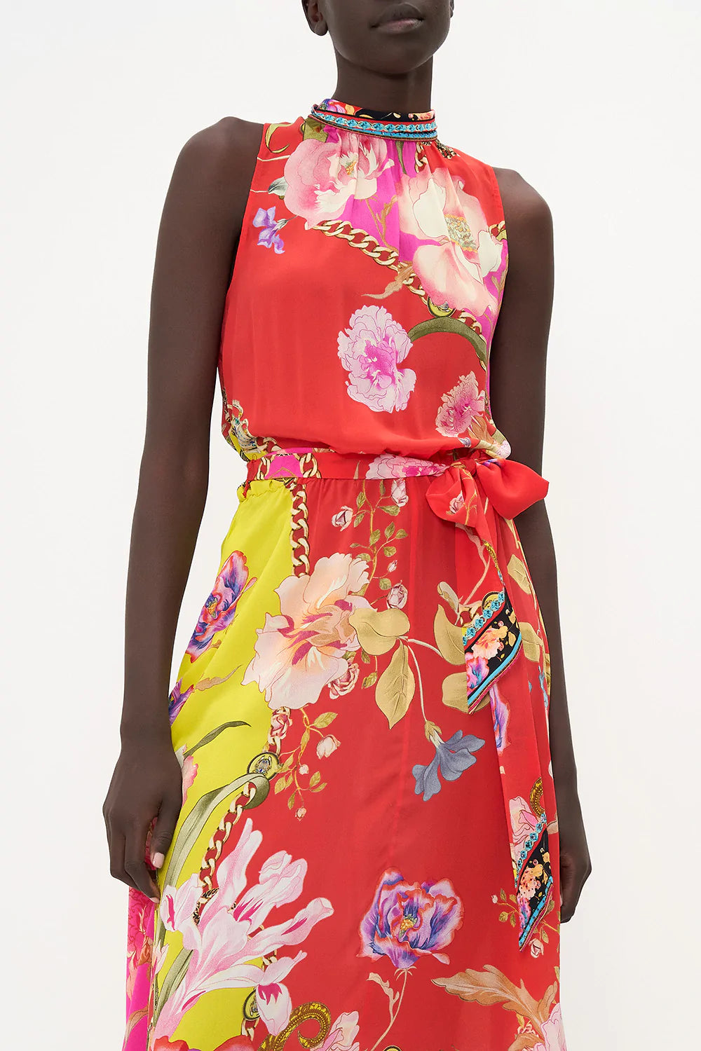 NECKTIE DRESS WITH ELASTICATED WAIST THE BEETLES