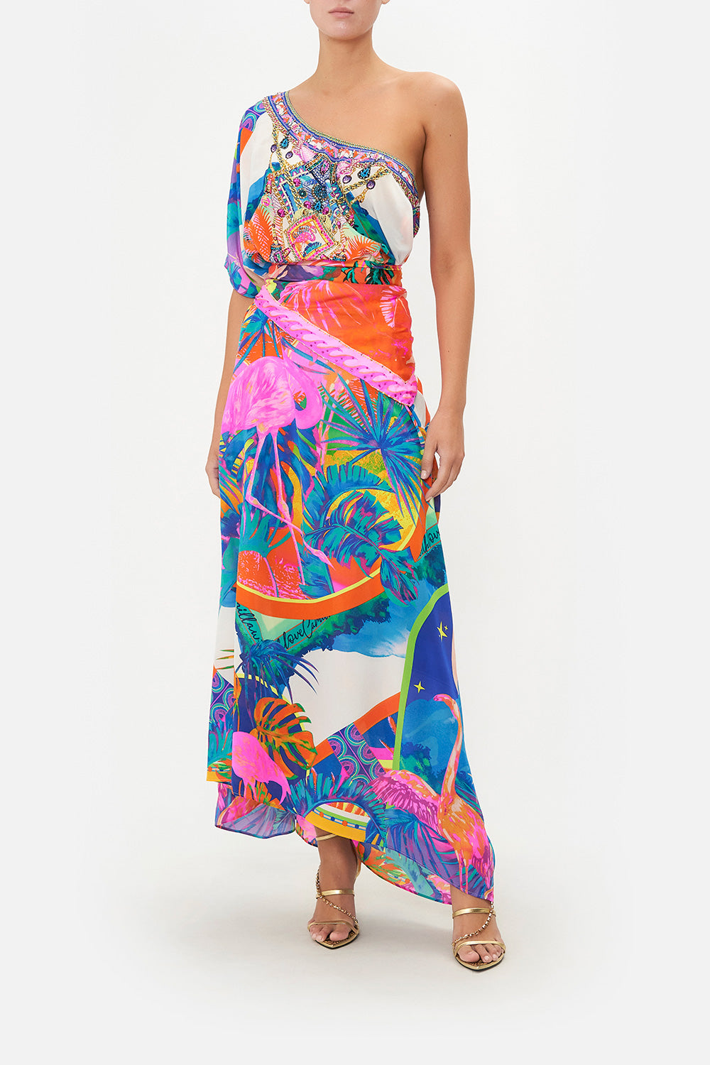 ROUND NECK KAFTAN FLAMENCO FLAMINGO
