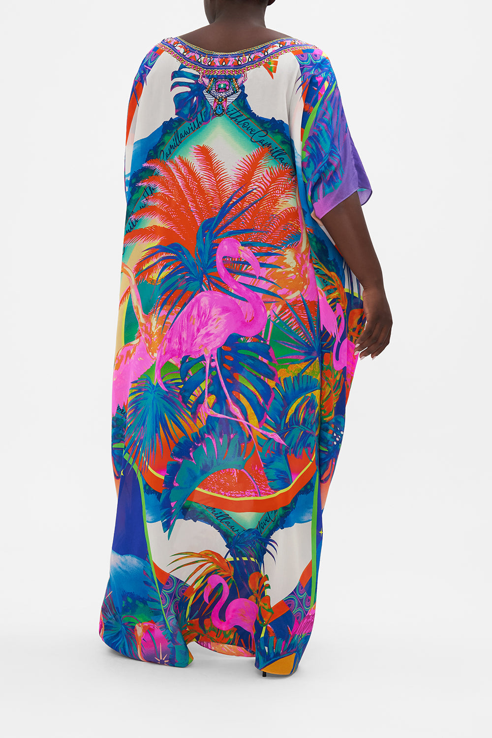 ROUND NECK KAFTAN FLAMENCO FLAMINGO