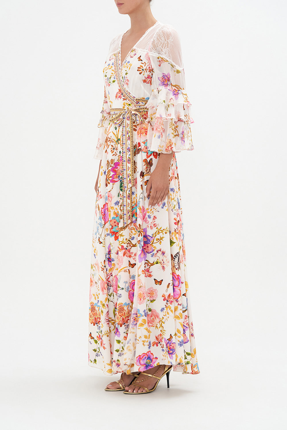 WRAP DRESS WITH RUFFLE SLEEVE SPIDER GIRL