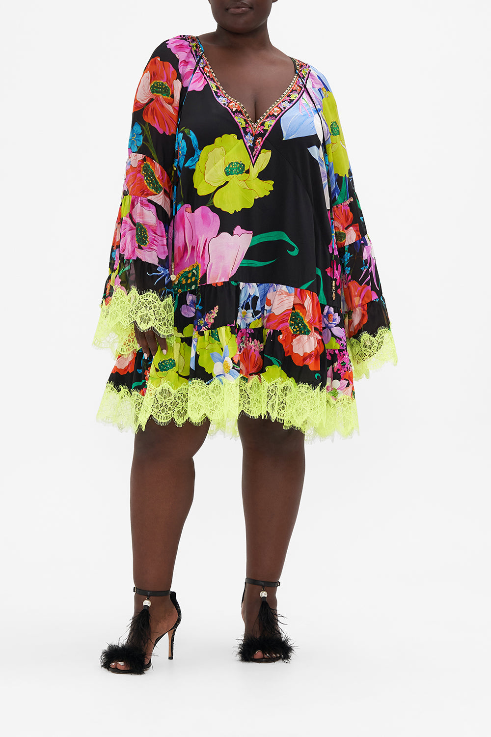 A-LINE GATHERED PANEL DRESS AWAY WITH THE FAIRIES