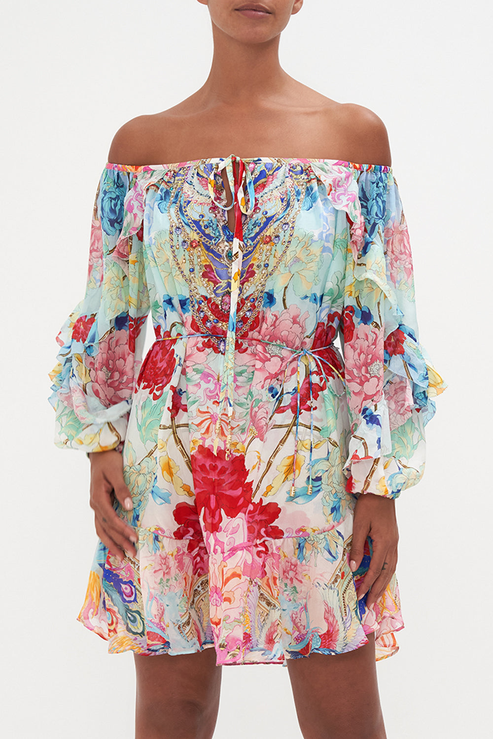 BLOUSON FRILL SLEEVE DRESS GO STAG