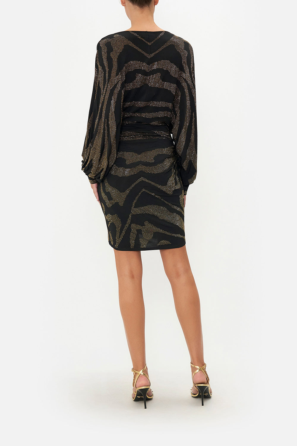 GATHERED MINI JERSEY DRESS TAME MY TIGER