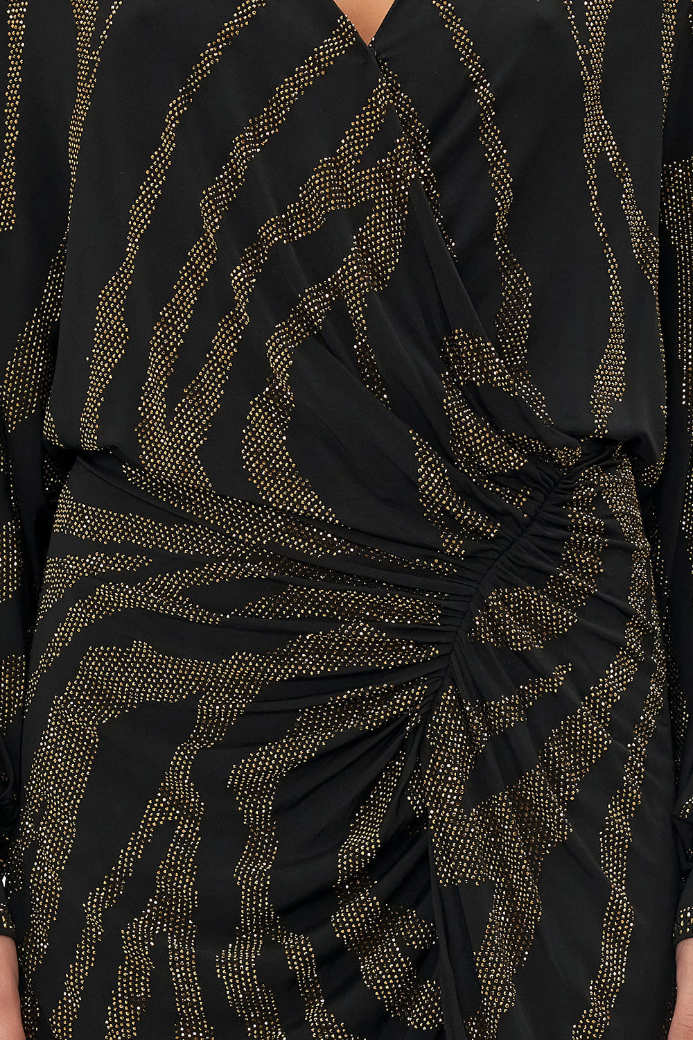 GATHERED MINI JERSEY DRESS TAME MY TIGER