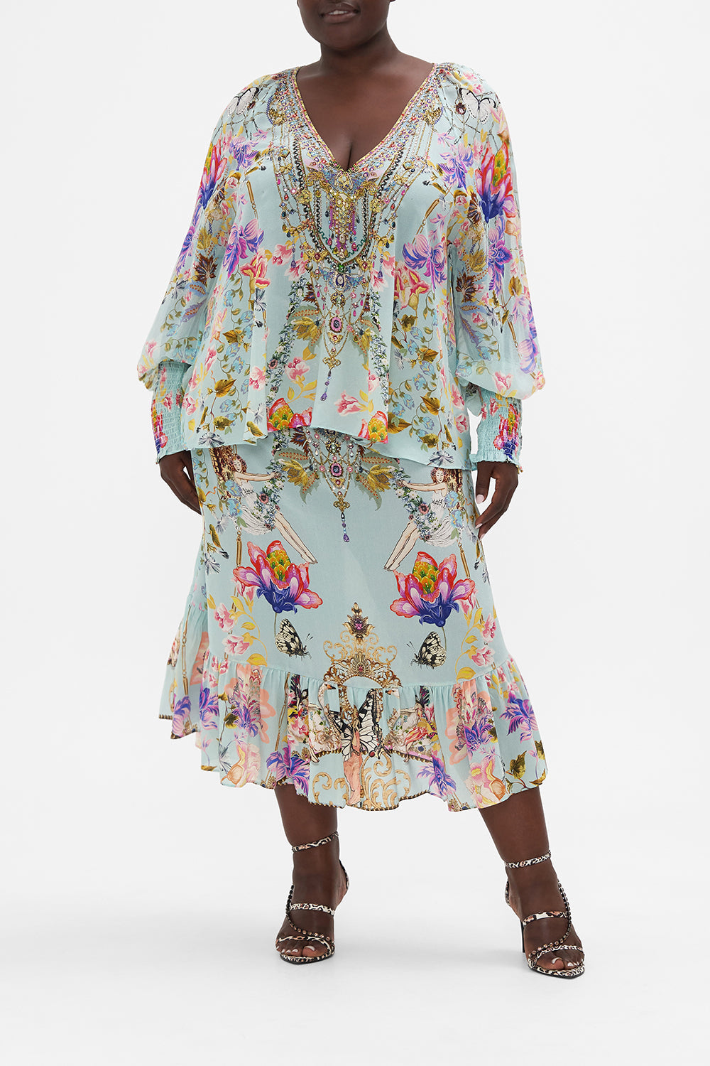 SHIRRED CUFF BLOUSE LOVE WEB