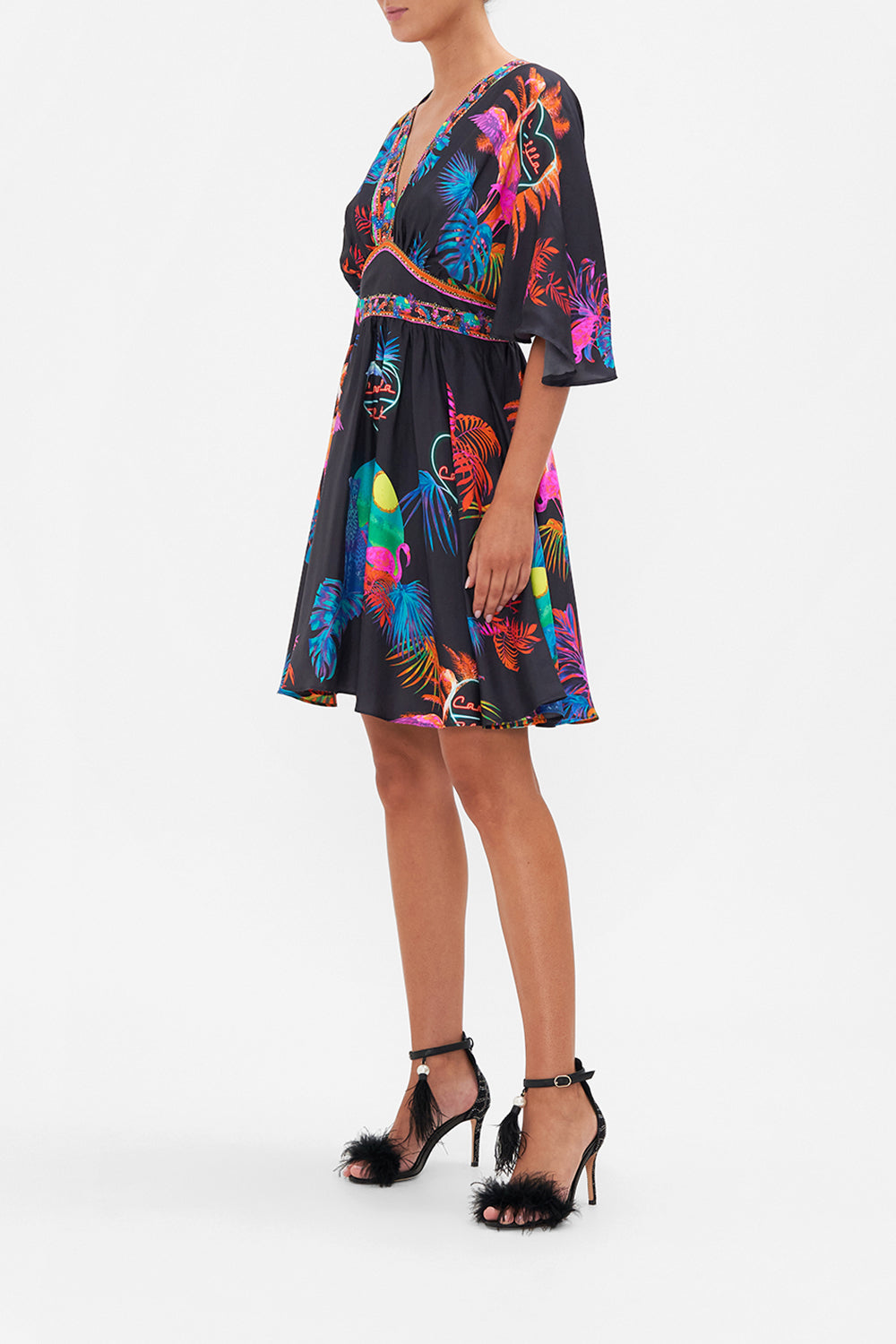 SHORT WAISTED DRESS NAUGHTY NEON