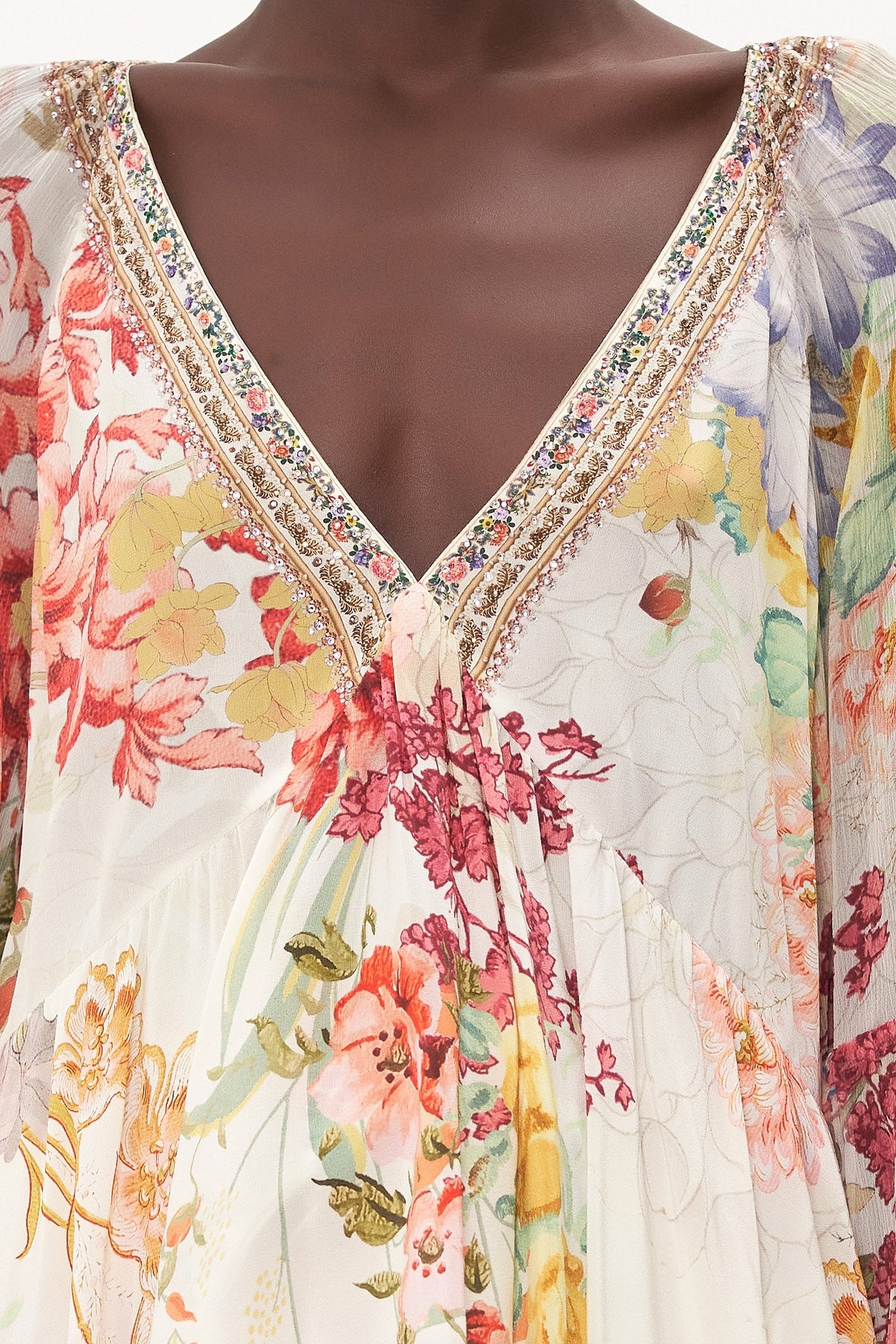 RAGLAN BLOUSE WITH SLEEVE RUFFLE ROMANTIC RITES