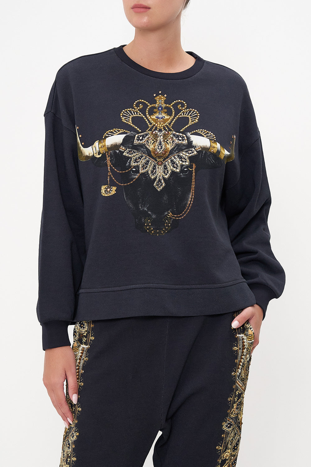 SHORT RELAXED SWEATER ITS ALL OVER TORERO