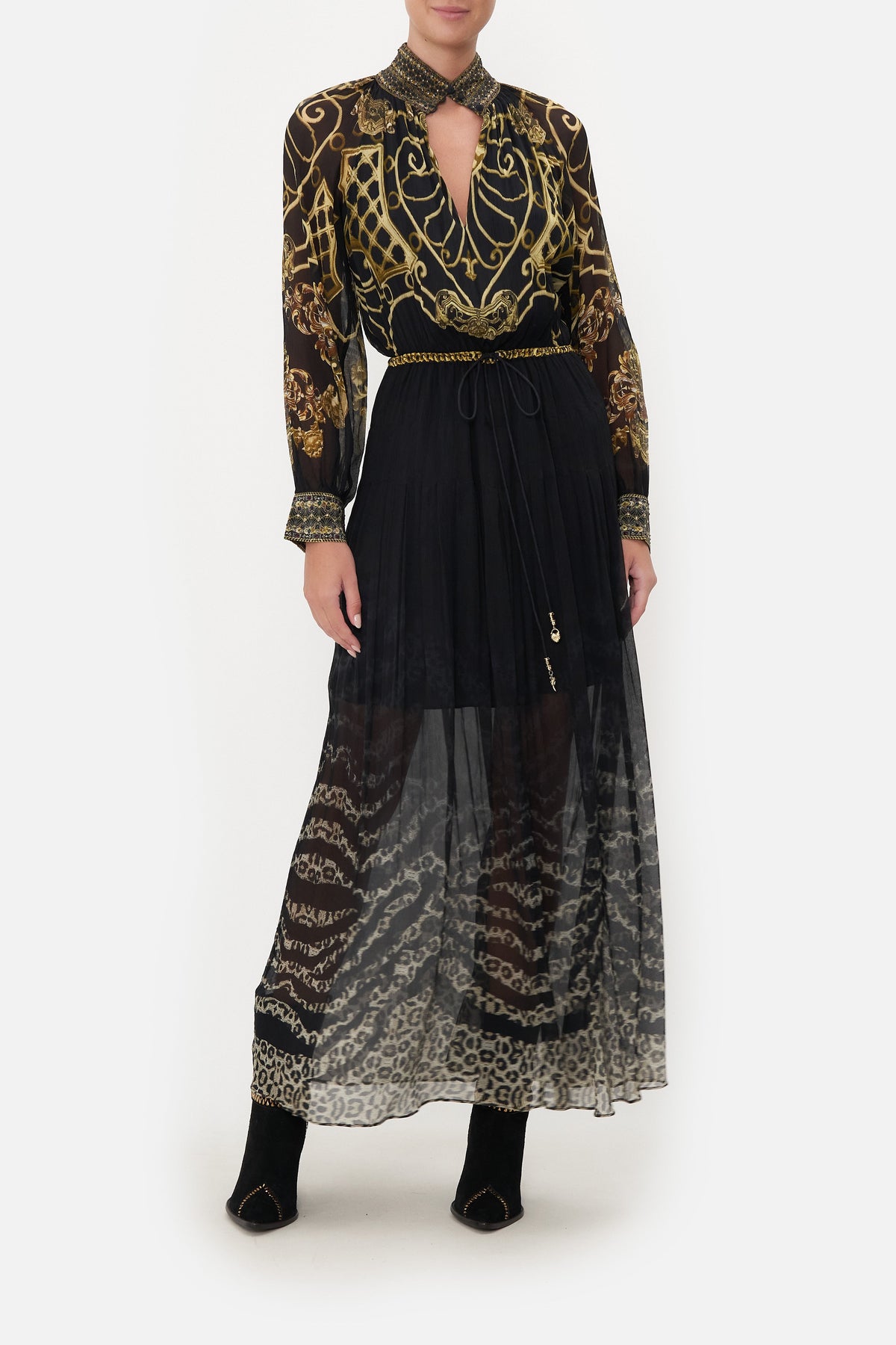 LONG SLEEVE DRESS WITH COLLAR SHADOWS OF ARMADA