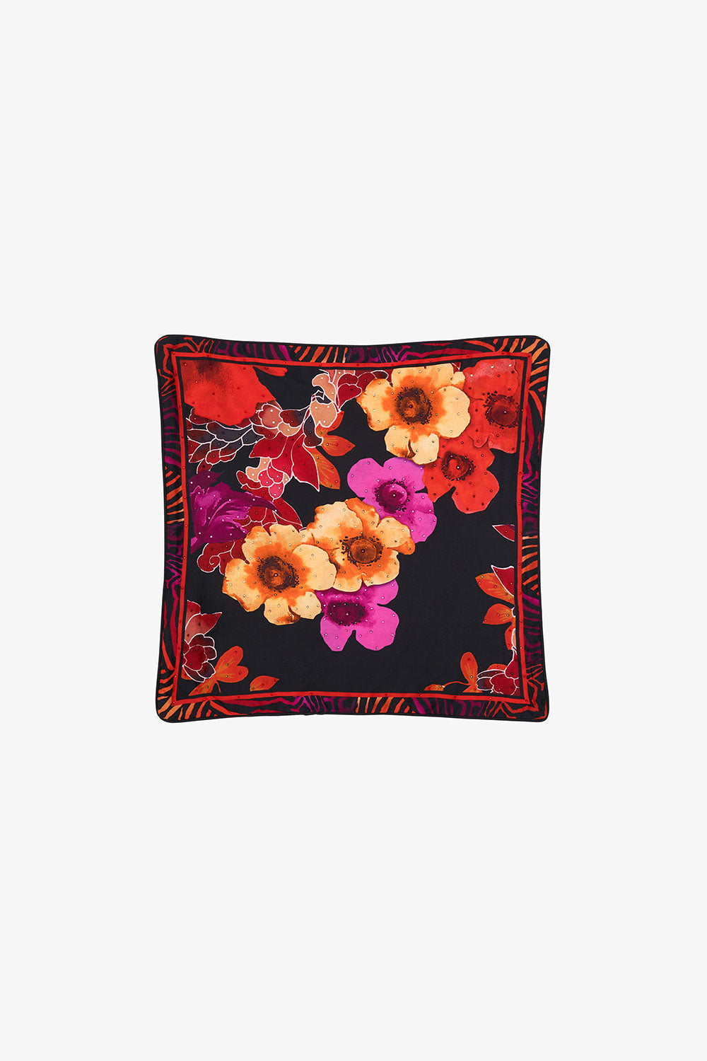 SMALL SQUARE CUSHION MIDNIGHT POPPY