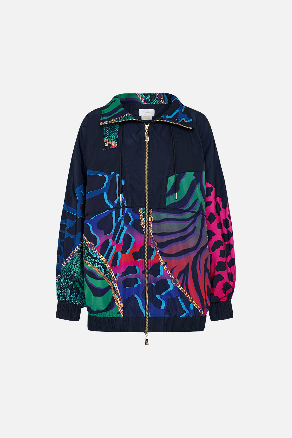 OVERSIZED ZIP FRONT HOODIE UNDER THE NEON SUN