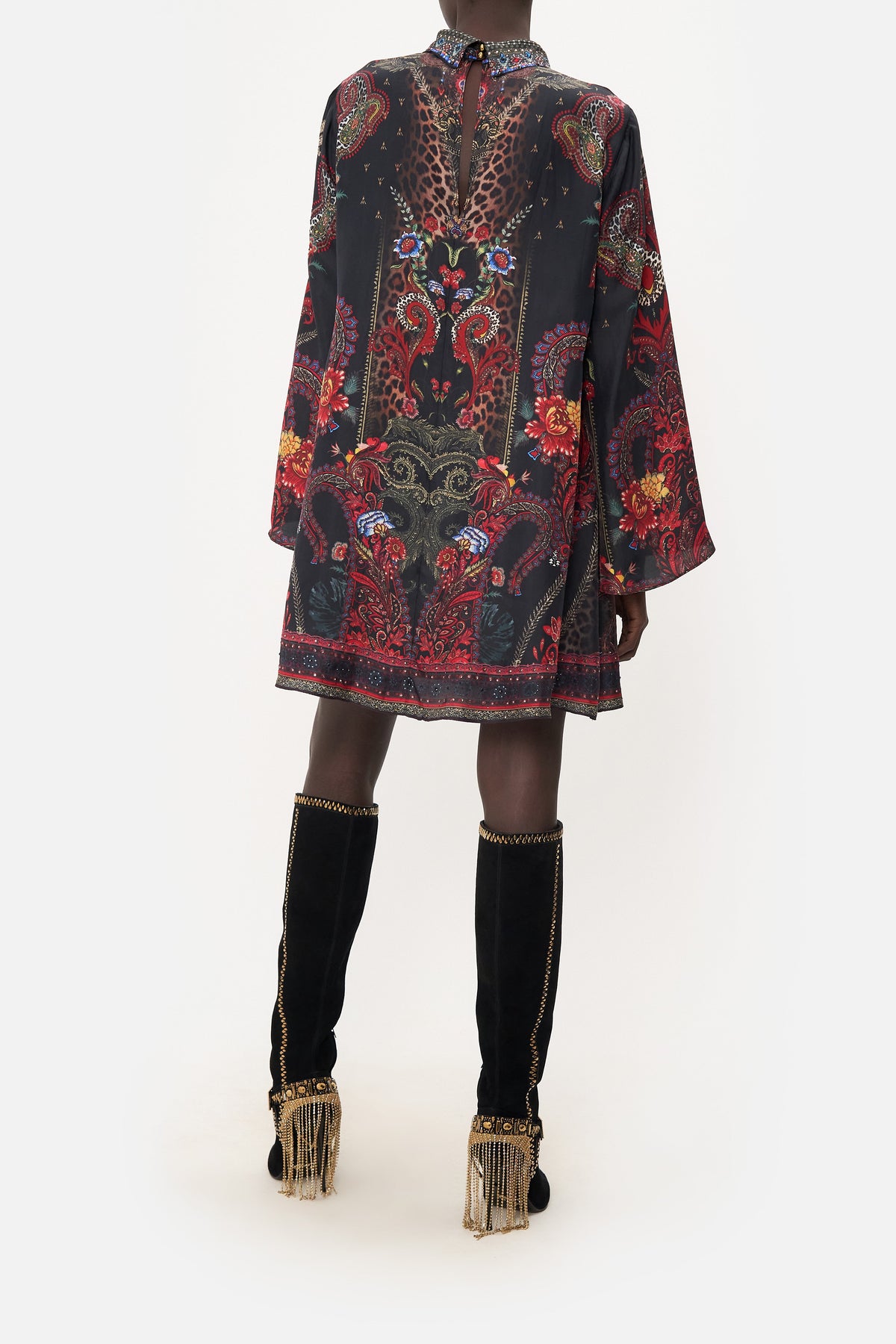 LONG SLEEVE SWING DRESS WOODSTOCK ROCK