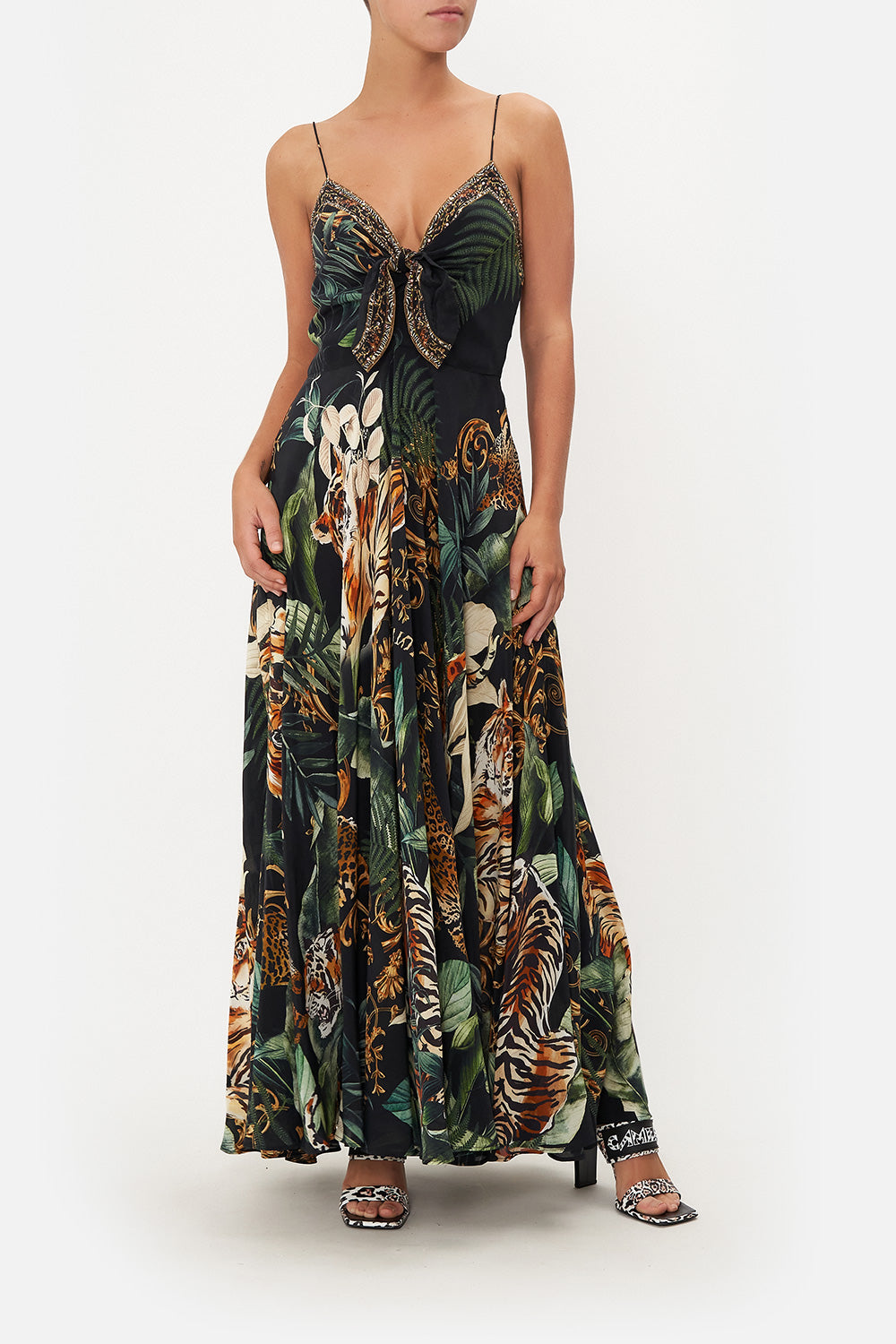 LONG DRESS WITH TIE FRONT EASY TIGER