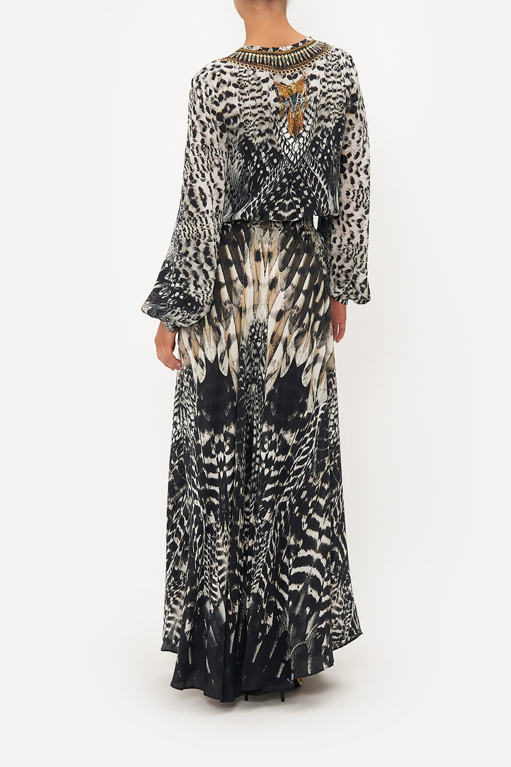 SHIRRED RELAXED FIT DRESS NIGHT OWL