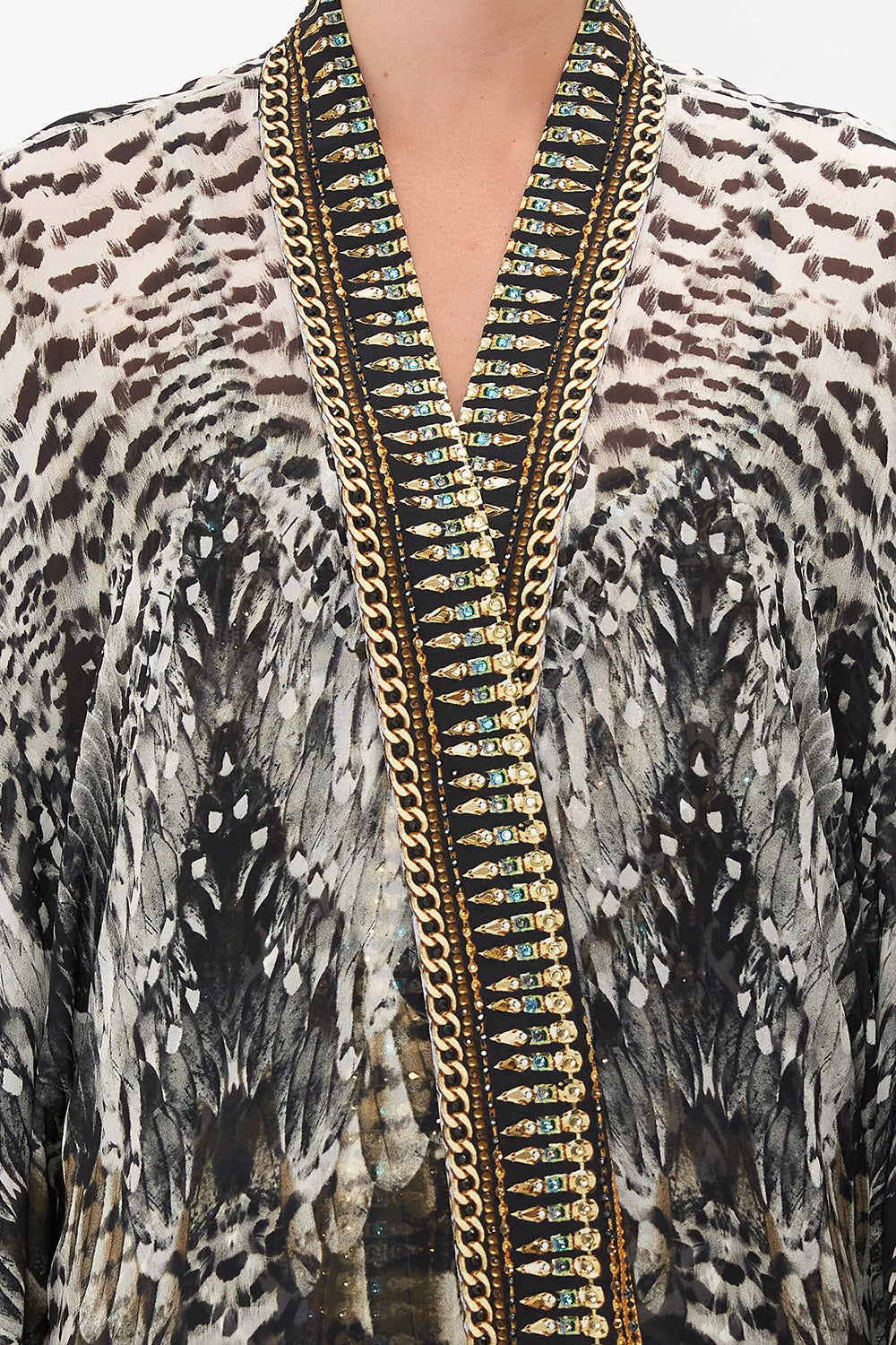 KIMONO LAYER WITH COLLAR NIGHT OWL