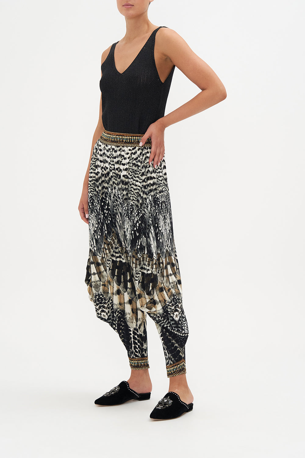 JERSEY DRAPE PANT WITH POCKET NIGHT OWL