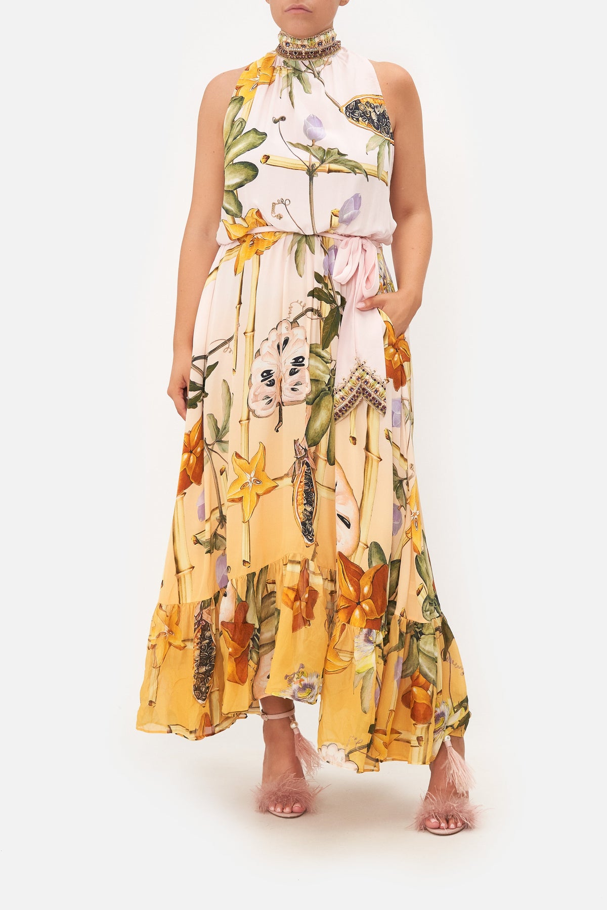 NECKTIE DRESS WITH ELASTICATED WAIST ORIGINAL SIN