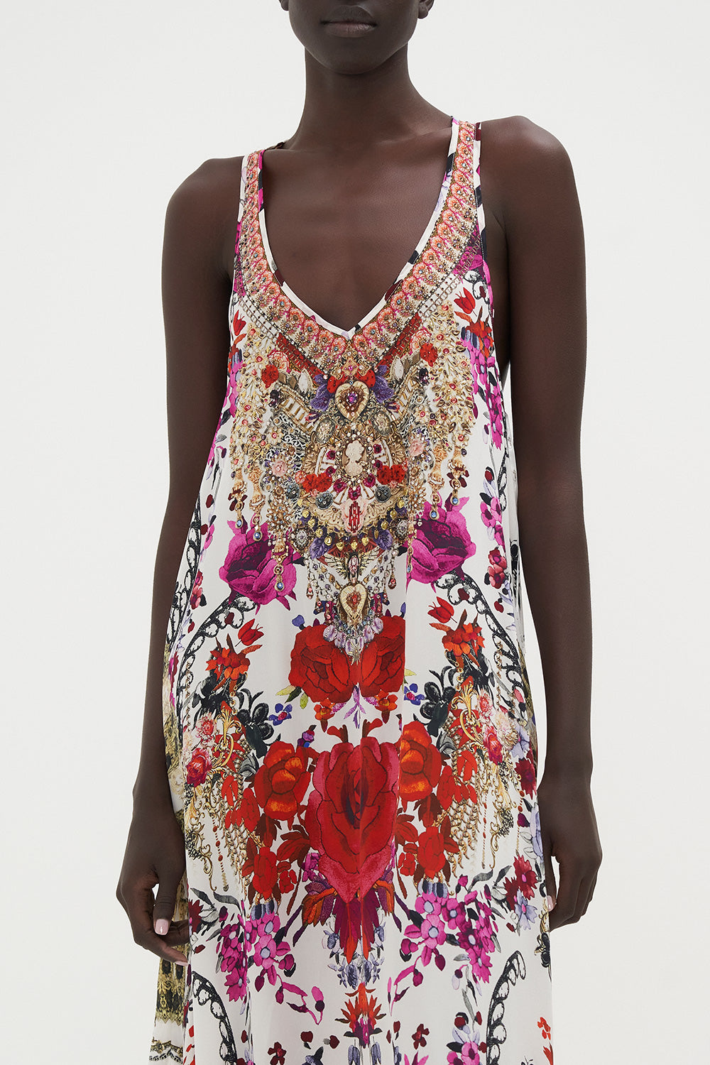 V NECK RACERBACK DRESS REIGN OF ROSES