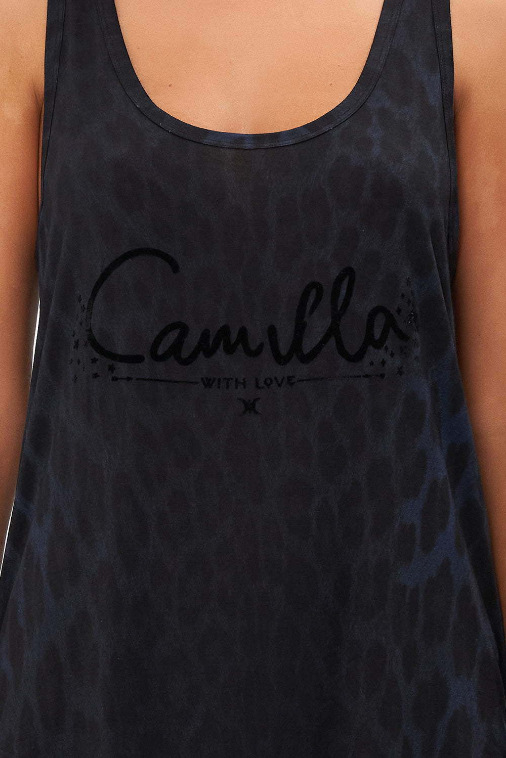 SCOOP NECK TANK SHES A CRAZY CAT