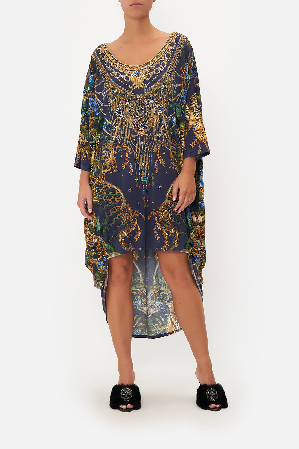 SCOOP BACK HEM DRESS TIGER TALES