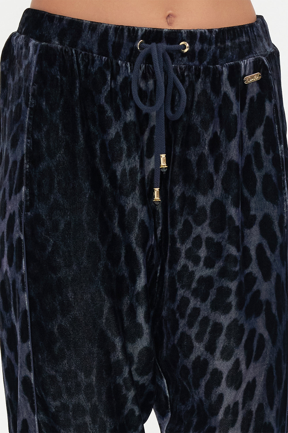 VELOUR DROP CROTCH PANT SHES A CRAZY CAT