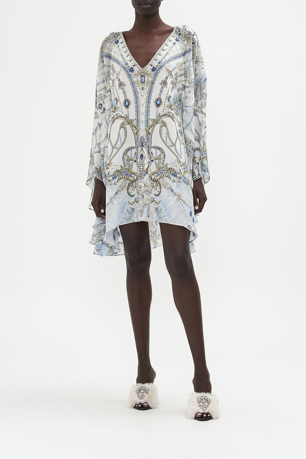 Raglan Sleeve Flared Kaftan Moon And Back print by CAMILLA