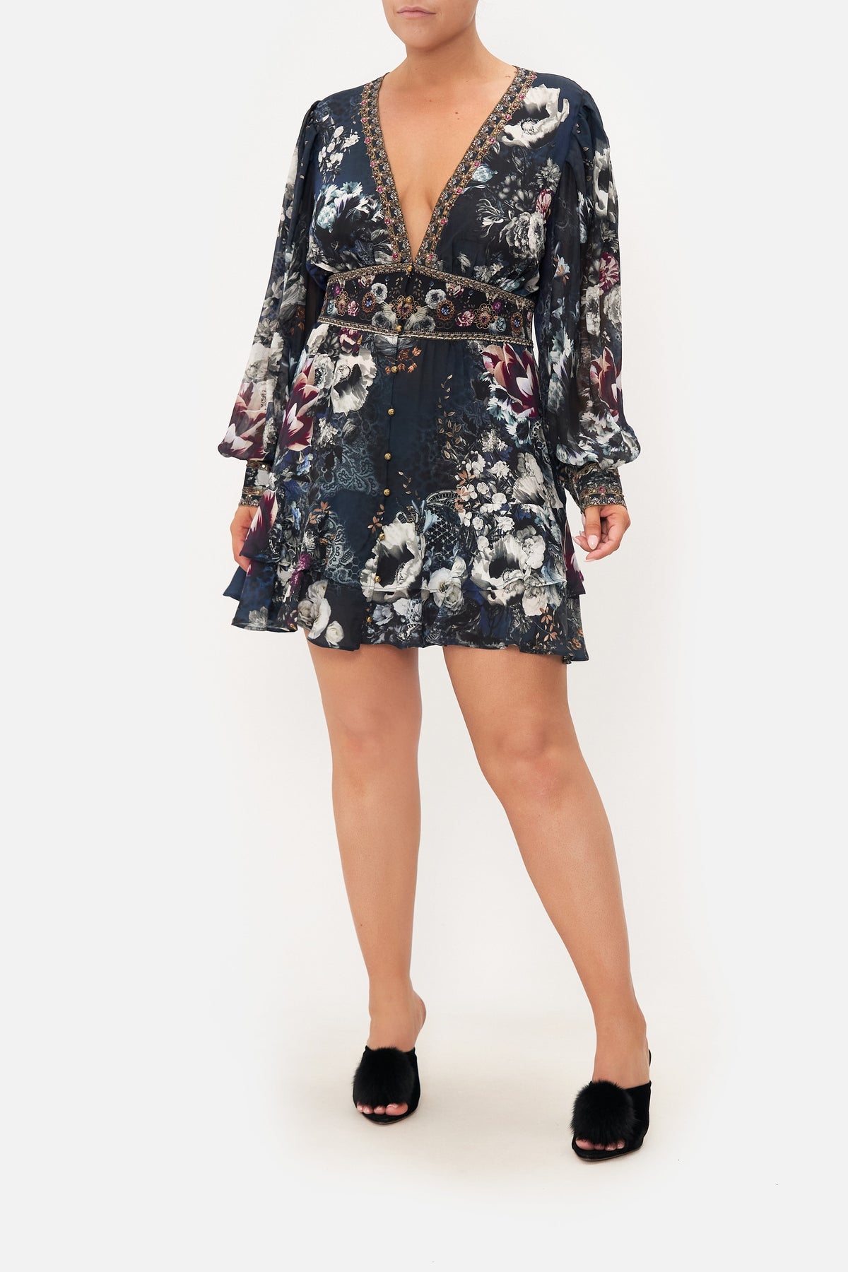 BUTTON FRONT FRILL DRESS NOT A WALLFLOWER