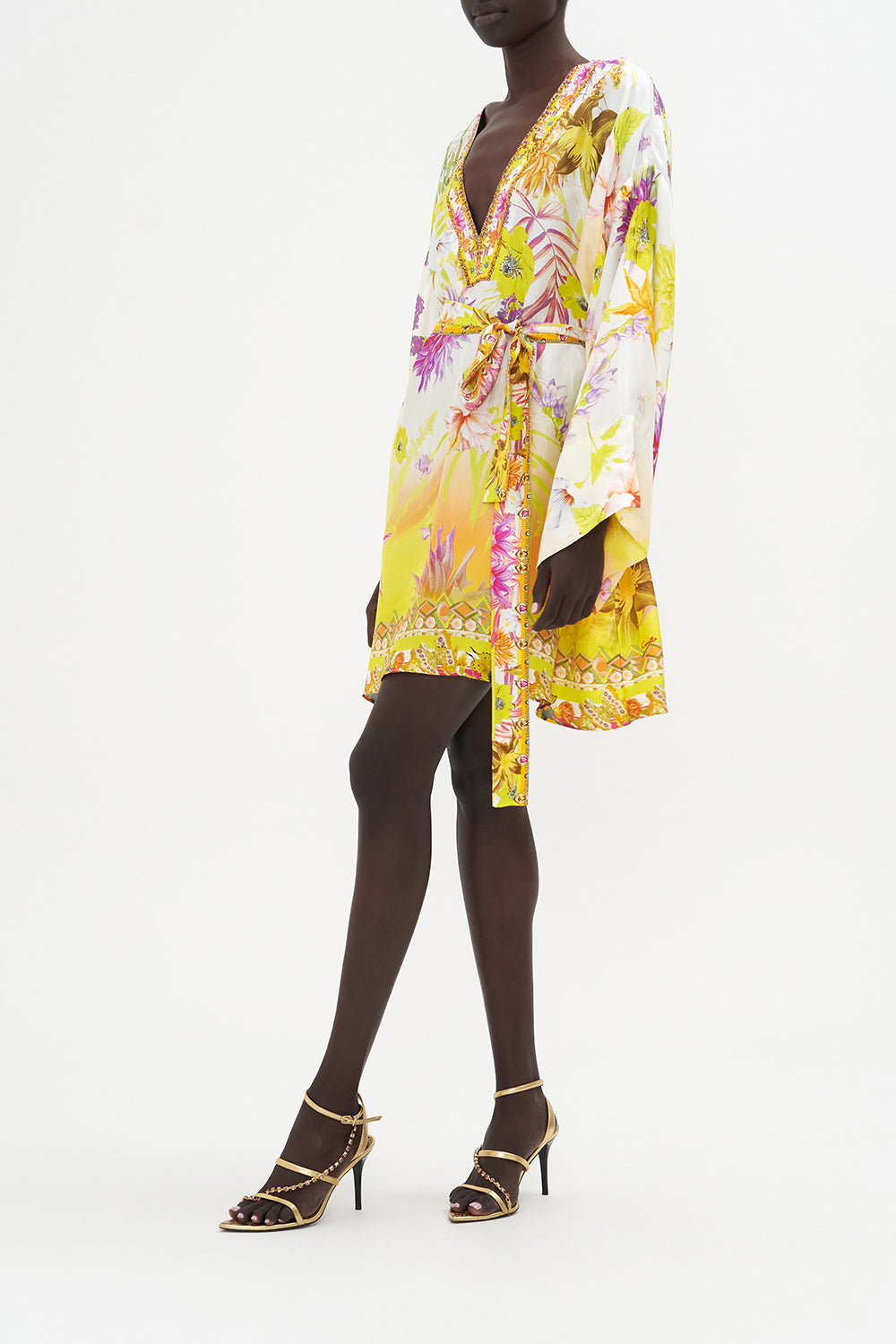 SHORT DEEP V KAFTAN WITH SLEEVE TABS HOW DOES YOUR GARDEN GROW