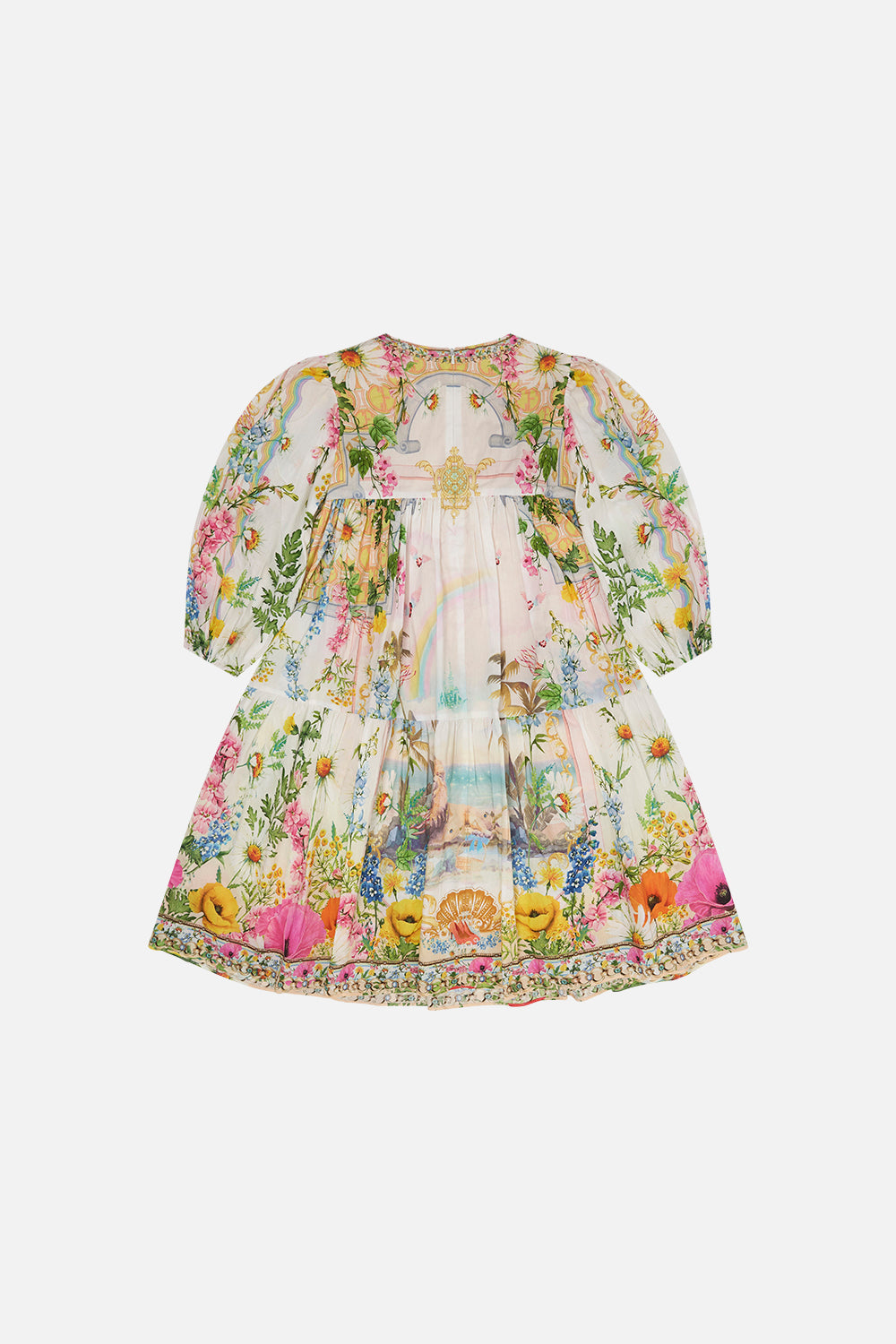 KIDS TIERED MIDI DRESS WITH 3/4 BLOUSON SLEEVE 4-10 DELIRIUM DAYS