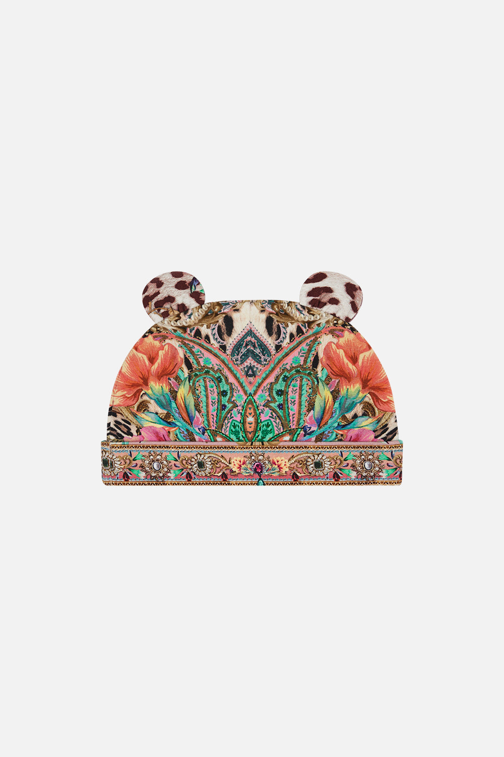 Babies Beanie With Ears Queen Atlantis print by CAMILLA