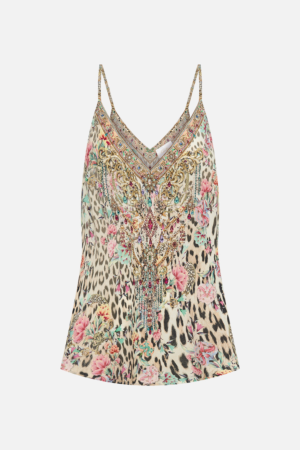 V-Neck Bias Cami Queen Atlantis print by CAMILLA
