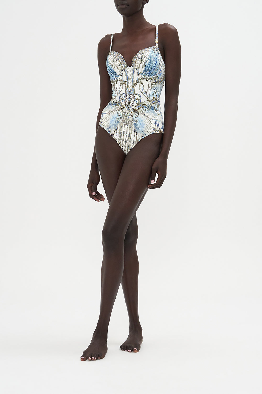 Moulded Plunge Cup One Piece Moon And Back print by CAMILLA