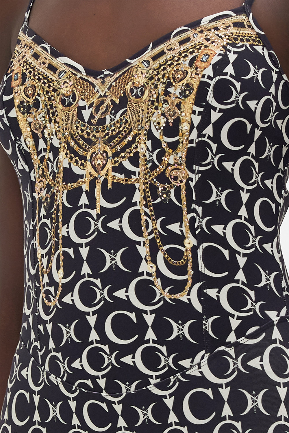 V NECK CATSUIT LEOS SKY