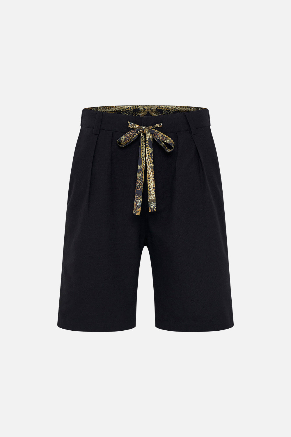 Pleated Short The Night Is Noir print by CAMILLA