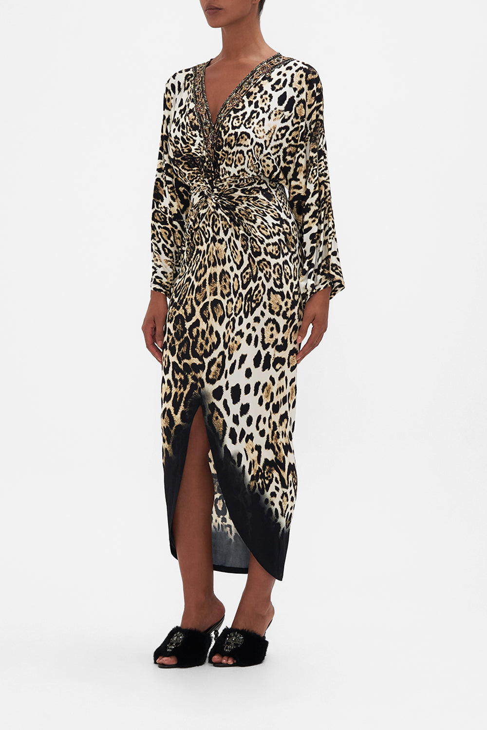 LONG SPLIT FRONT TWIST DRESS COOL FOR CATS