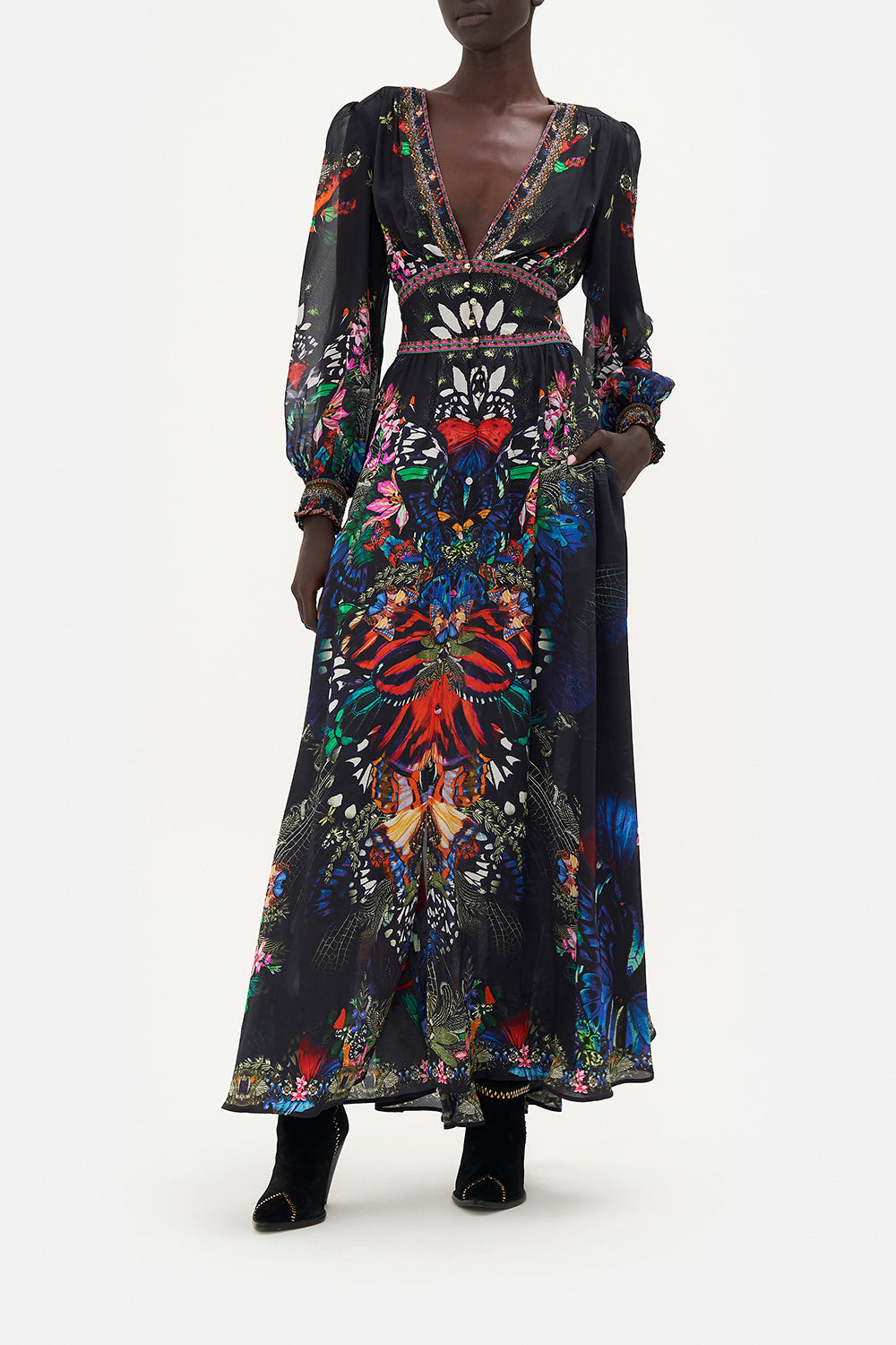 BUTTON DRESS WITH SHAPED WAISTBAND FLUTTER BY