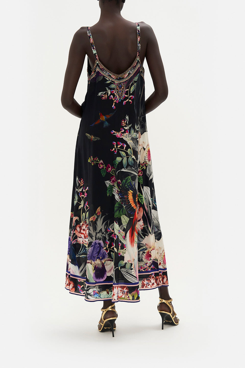 V NECK MIDI SLIP DRESS PARADISO PLACE