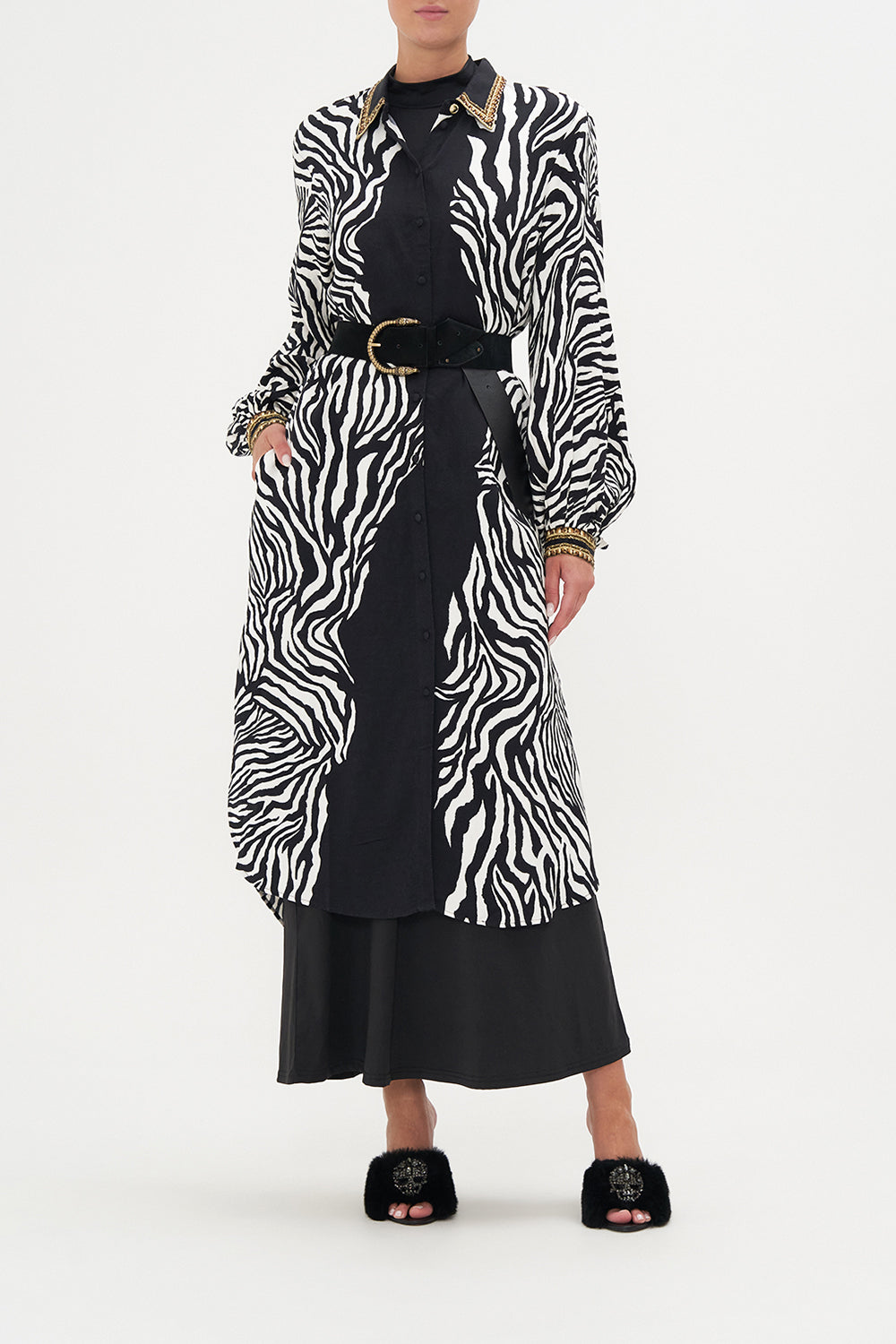 HIGH LOW MIDI SHIRT DRESS EARN YOUR STRIPES