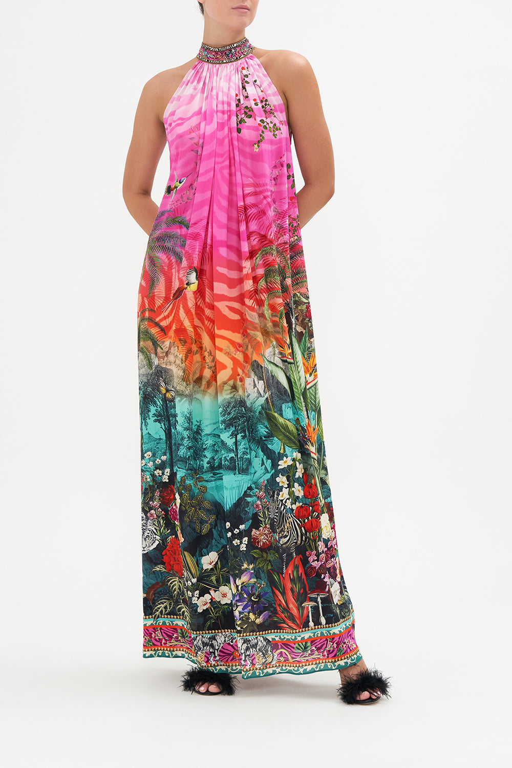 TIE NECK LONG DRESS UNTAMED RUNAWAY