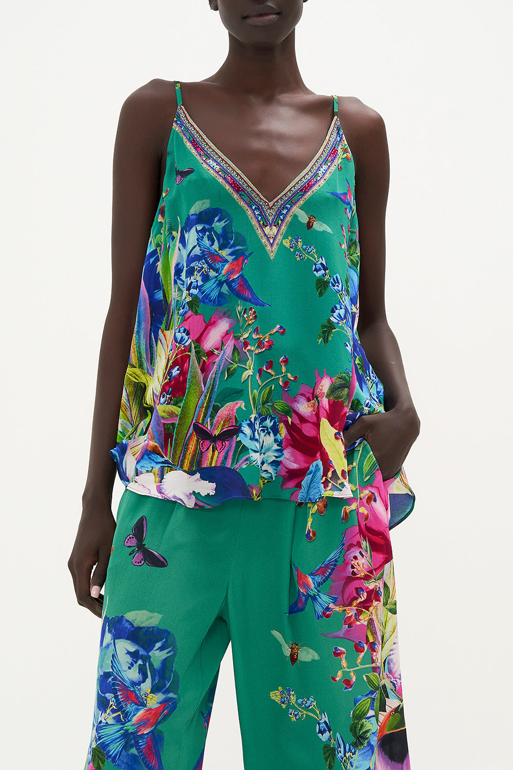 V NECK CAMI RUN FROM PARADISE