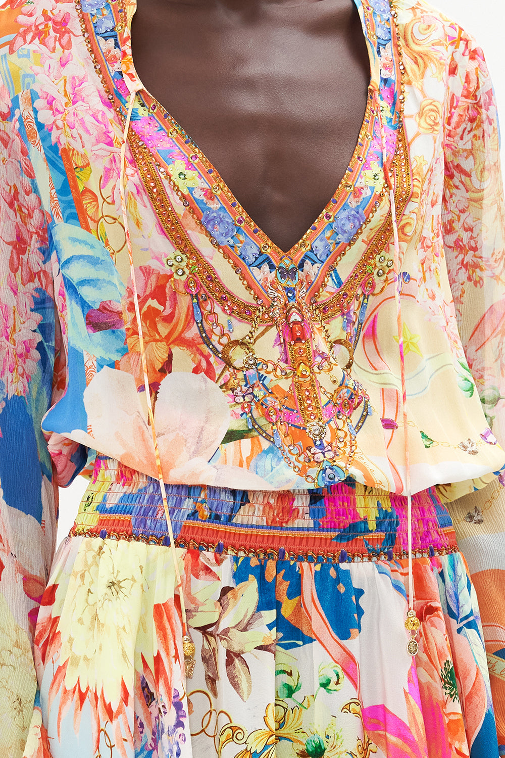 SHIRRED RELAXED SHORT DRESS MEET ME IN THE GARDEN