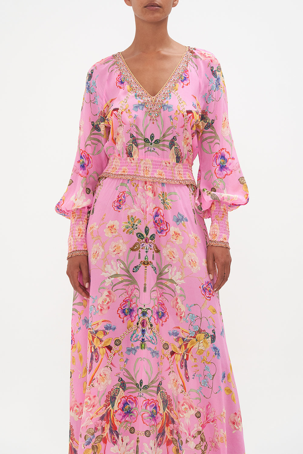 DRESS WITH SHIRRED WAIST AND CUFF LOOK AT ME