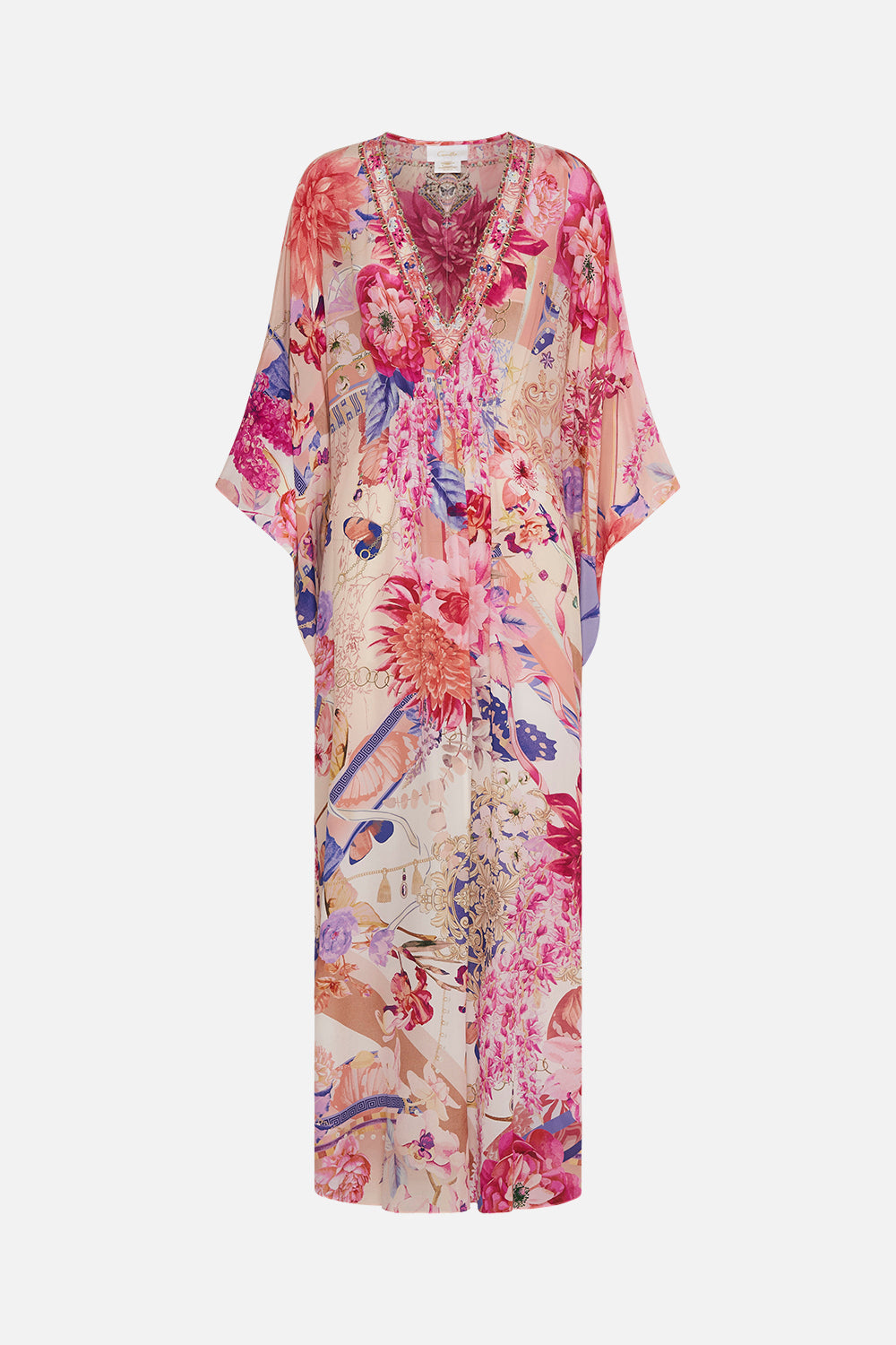 GATHERED WAIST KAFTAN ROSE BED RENDEZVOUS