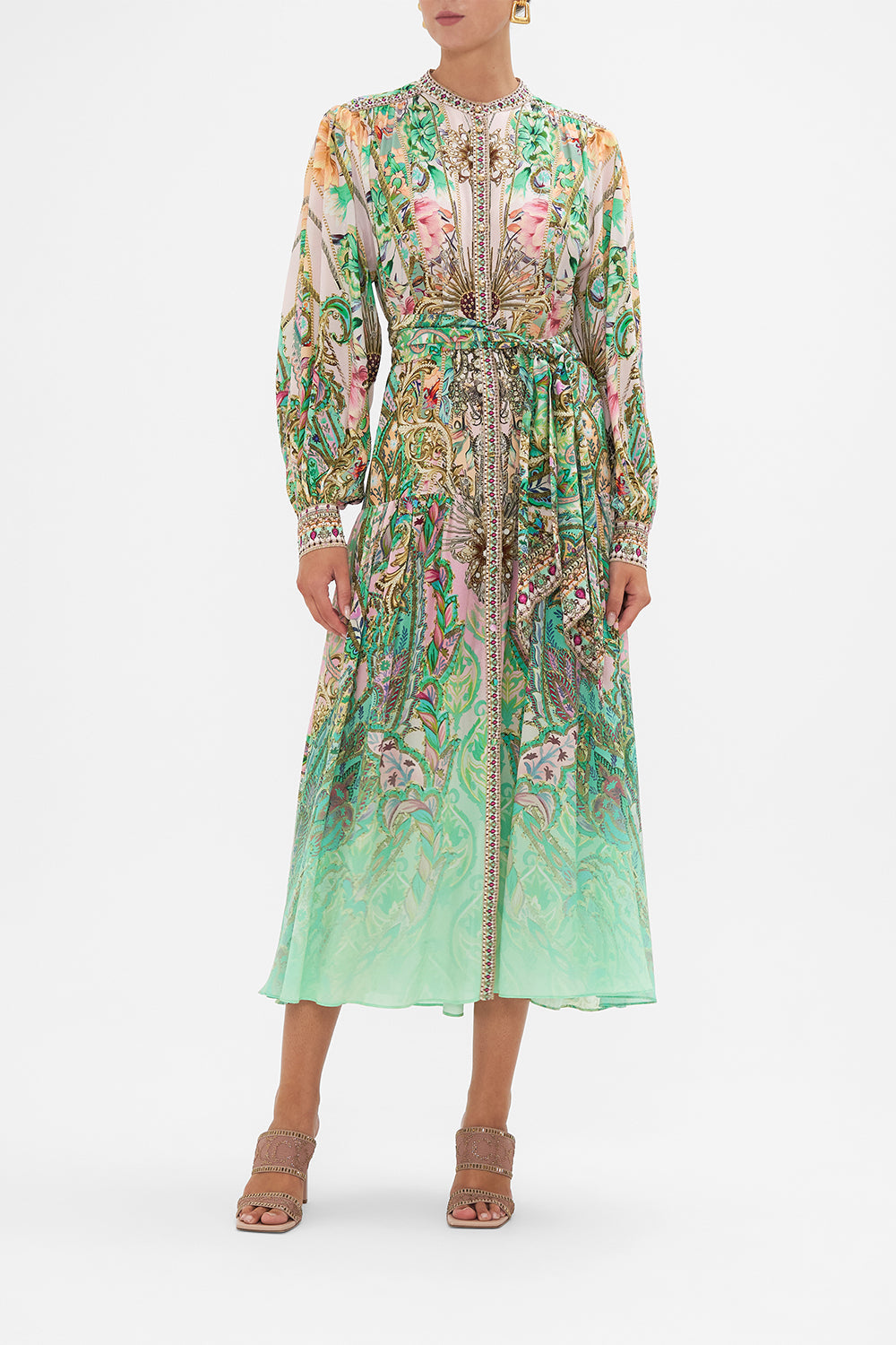 Button Through Dress With Yoke Lost City print by CAMILLA