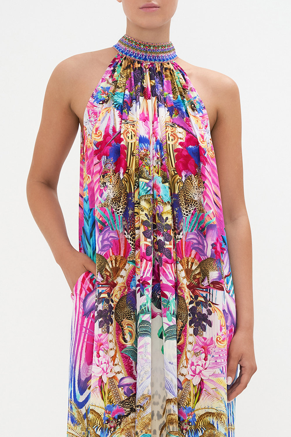 TIE NECK LONG DRESS MERRY GO ROUND