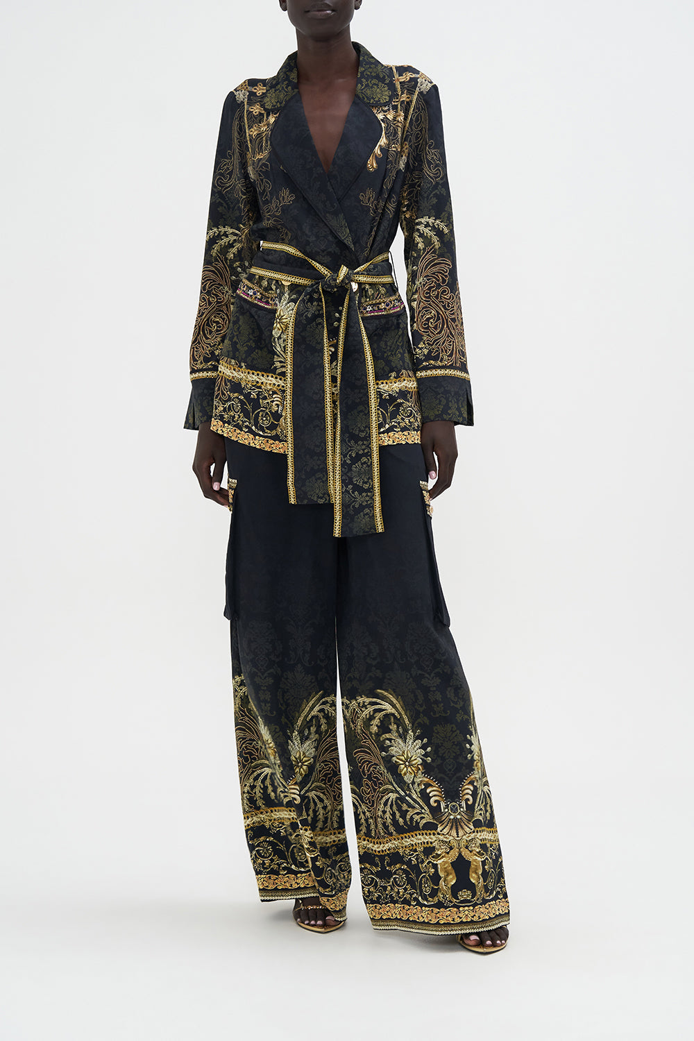 Relaxed Jacket With Hip Pockets The Night Is Noir print by CAMILLA