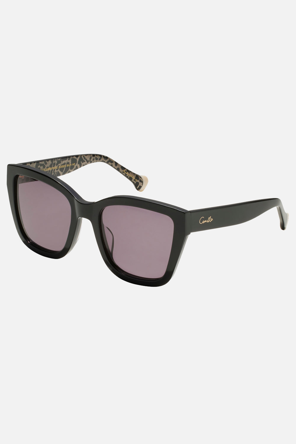 ANYTHING & EVERYTHING SUNGLASSES BLACK GLITTER LEOPARD
