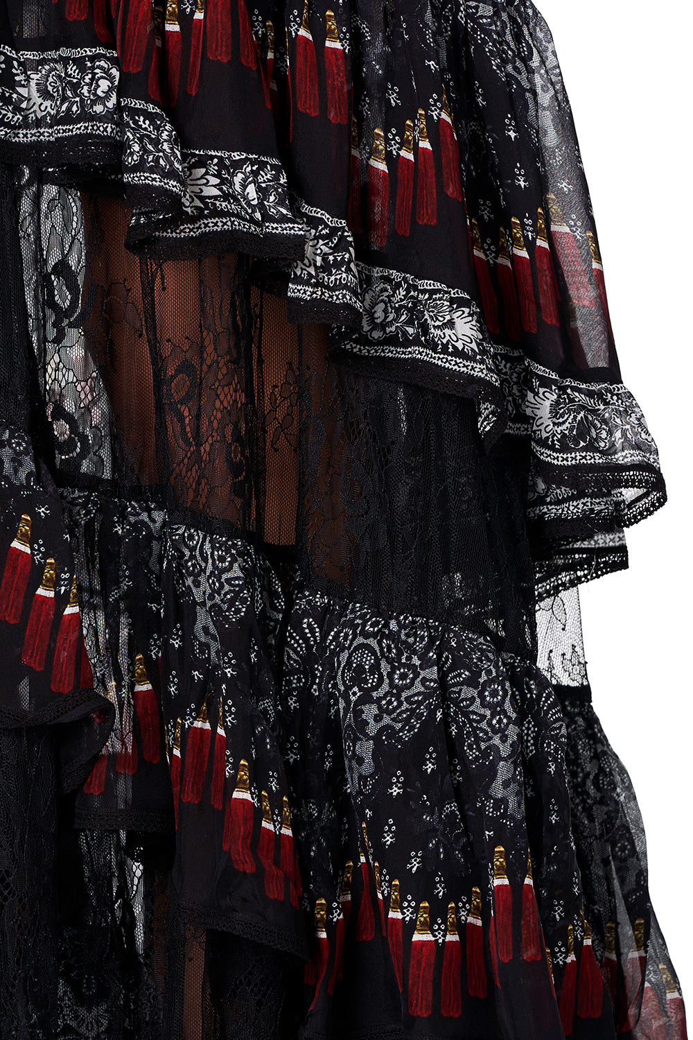 BUTTON-UP HIGH LOW DRESS WITH RUFFLE DETAIL HAUTE PROVINCIAL