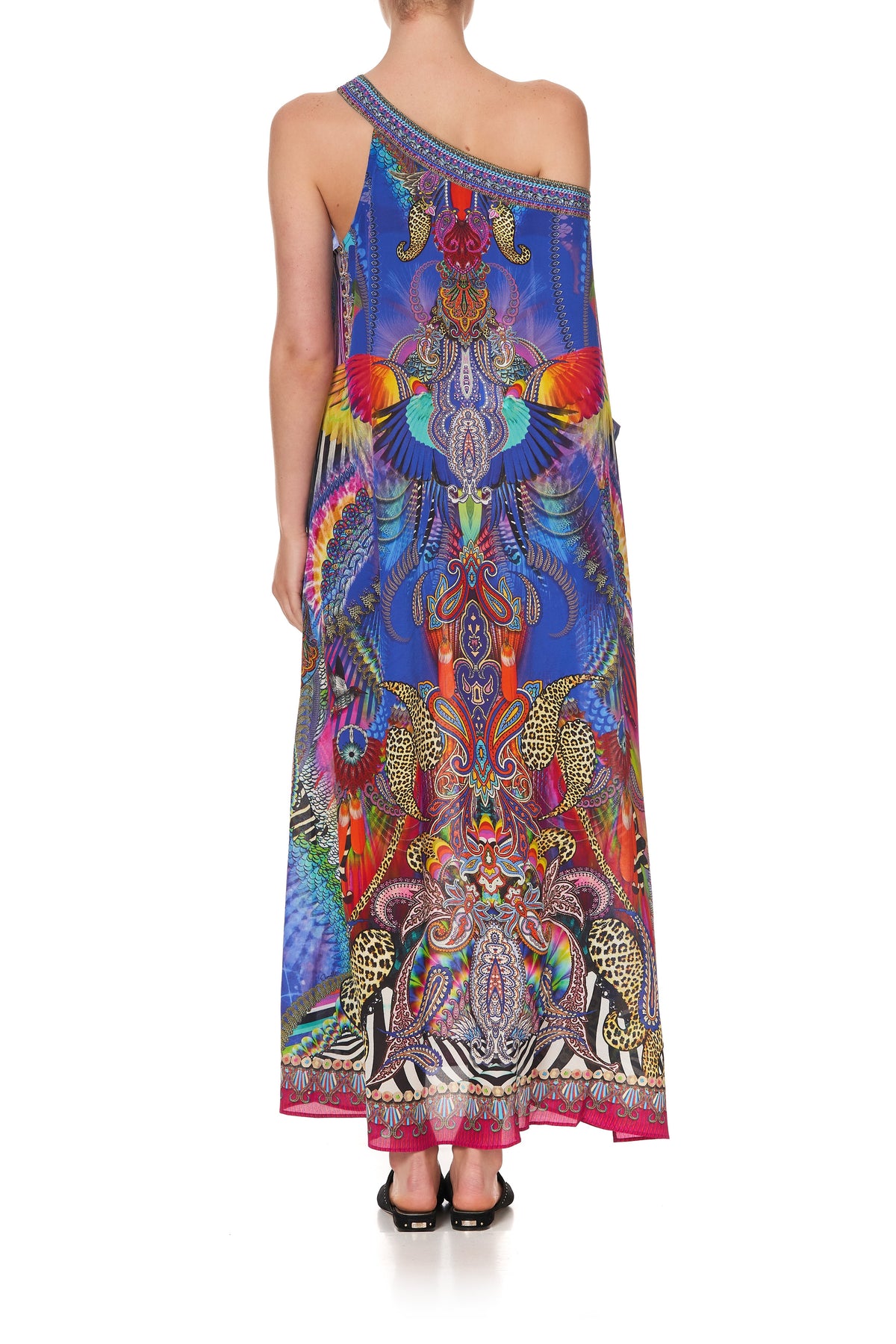 ONE SHOULDER KAFTAN WITH NECKBAND PSYCHEDELICA