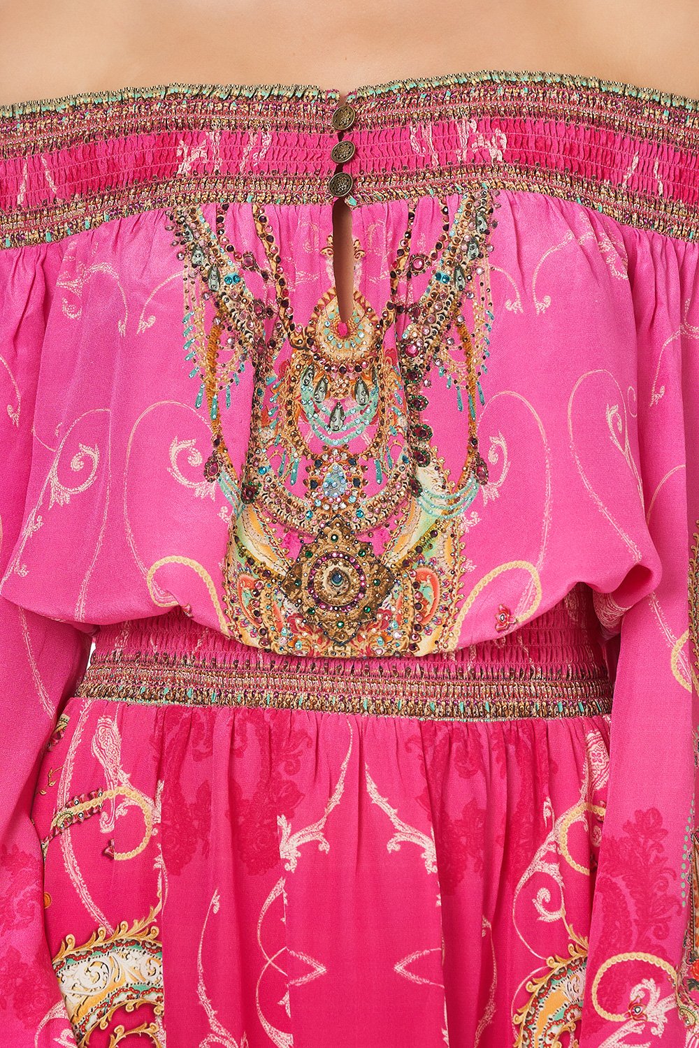 OFF SHOULDER SHORT DRESS RAINBOW RHYTHM